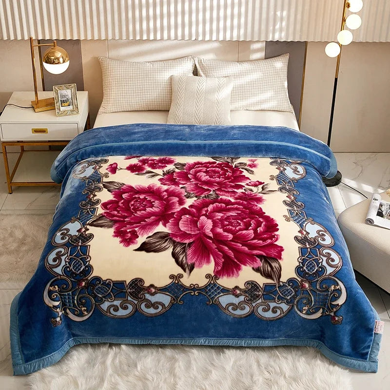 Afralia™ Winter Raschel Blanket: High-End, Warm, and Skin-Friendly for Single & Double Beds