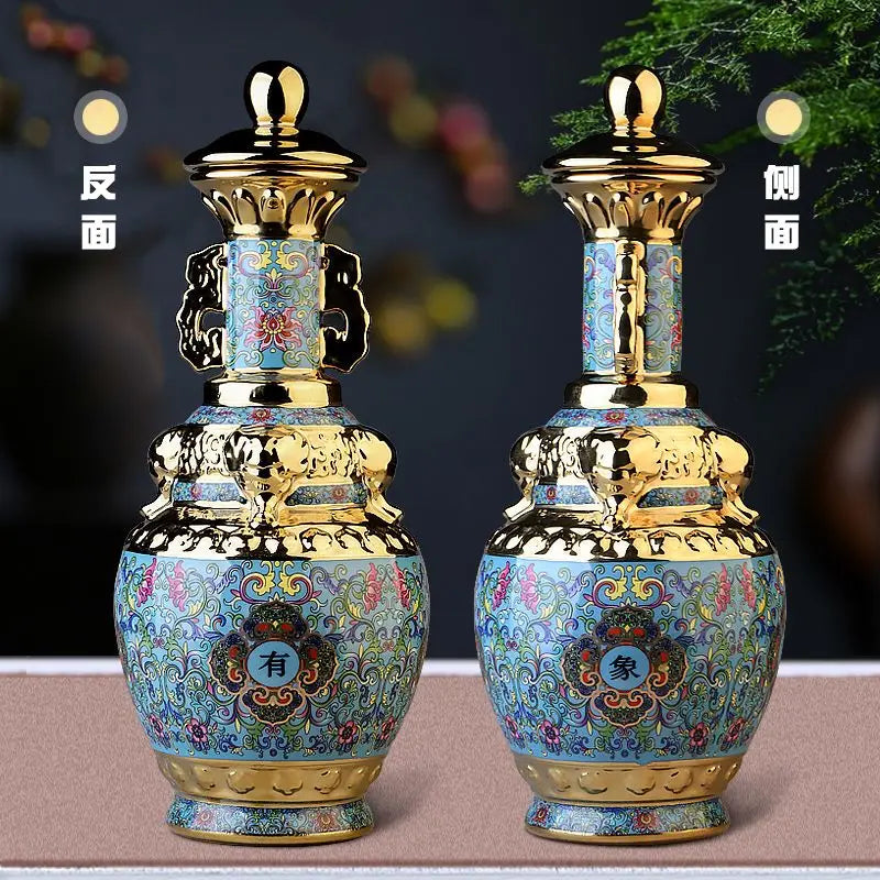 Afralia™ Jingdezhen Ceramic Wine Bottle 5kg High-Grade Sealed Set White Wine Jar