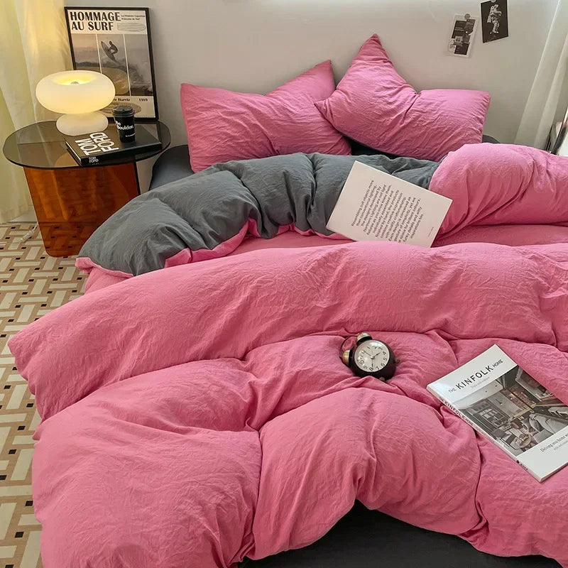 Afralia™ Cotton Bedding Set: Soft Duvet Sheets, Pillowcases, Comforter Set - All Seasons Comfort