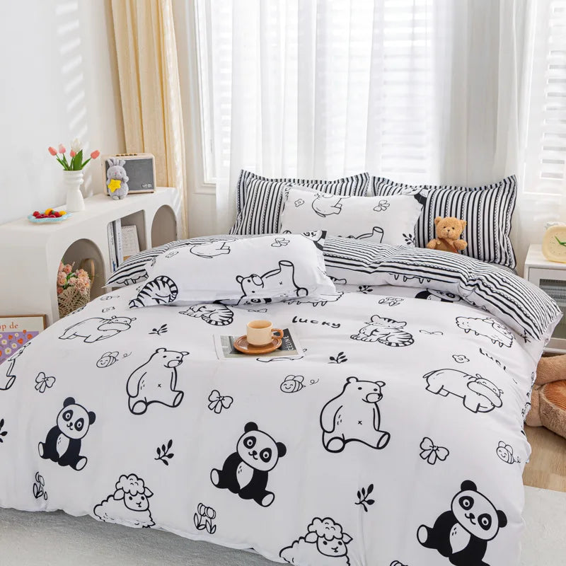 Afralia™ Animal Pattern Bedding Set - King/Queen Size Quilt Set for Comfortable Home.