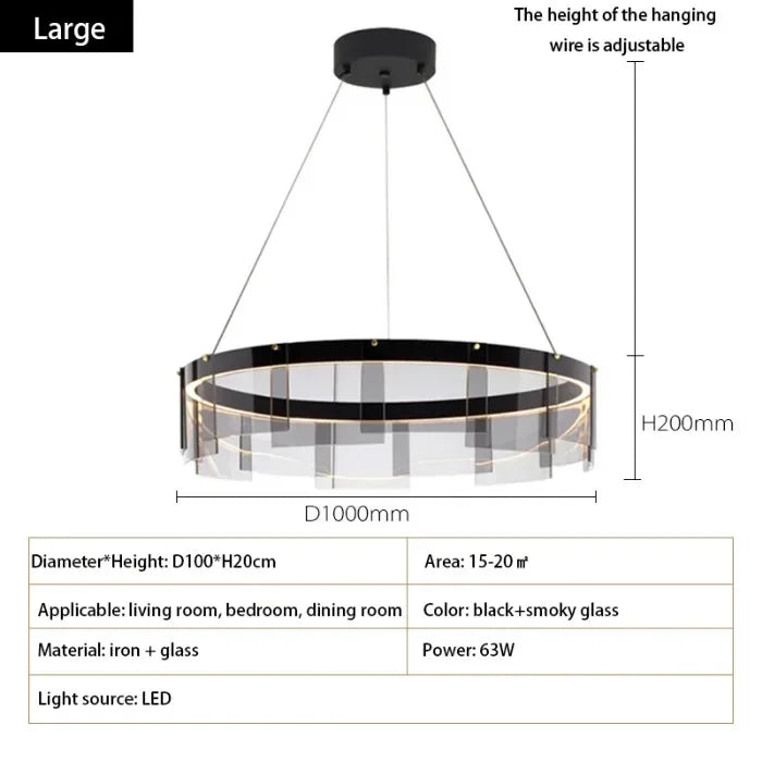 Afralia™ Stratos Glass LED Chandelier Rings Chandelier Luxury Minimalist Light Dining Hall Bedroom