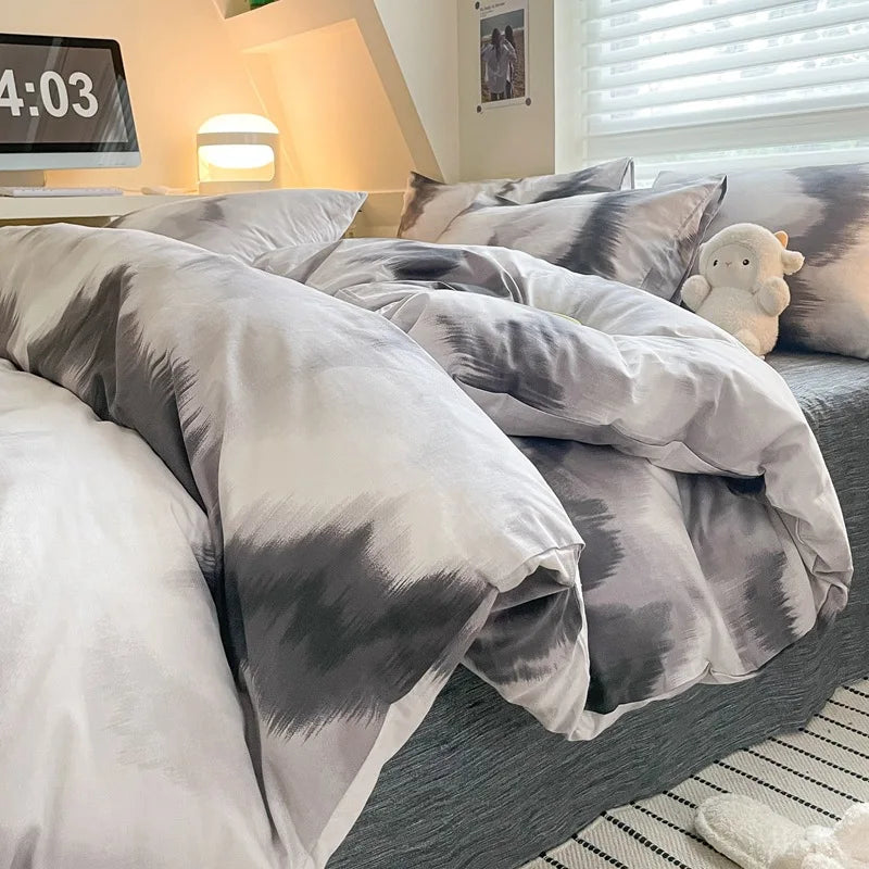 Afralia™ Geometric Pattern Cotton Bedding Set: Soft, Durable Quilt Kit for Adults