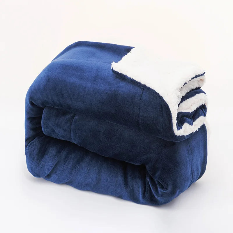 Afralia™ Cozy Double-Layer Lamb Fleece Blanket - All Season Warmth Bedspread