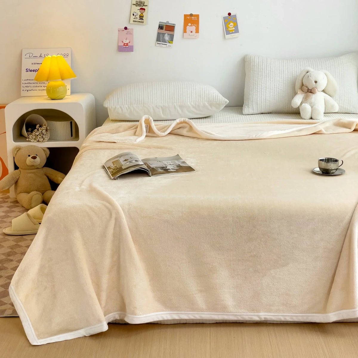Afralia™ Cartoon Milk Velvet Blanket: Soft Coral Fleece Summer Sofa Cover & Queen Blanket
