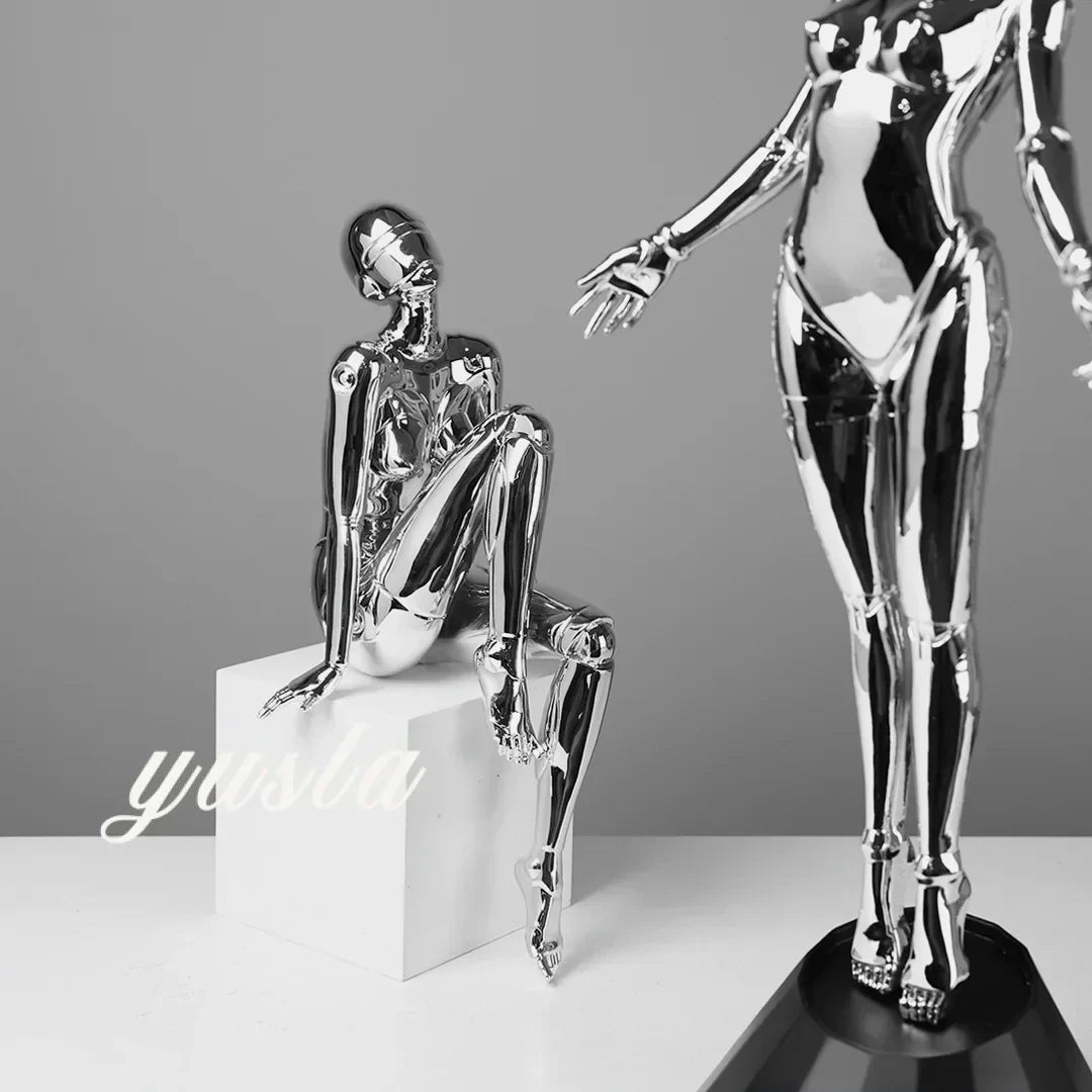 Afralia™ Sorayama Mechanical Goddess Figure Sculpture - Desktop Ornament