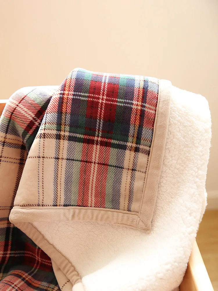Afralia™ Bohemian Winter Blanket, Double-Layer Coral Fleece, Thick & Warm for Sofa Nap
