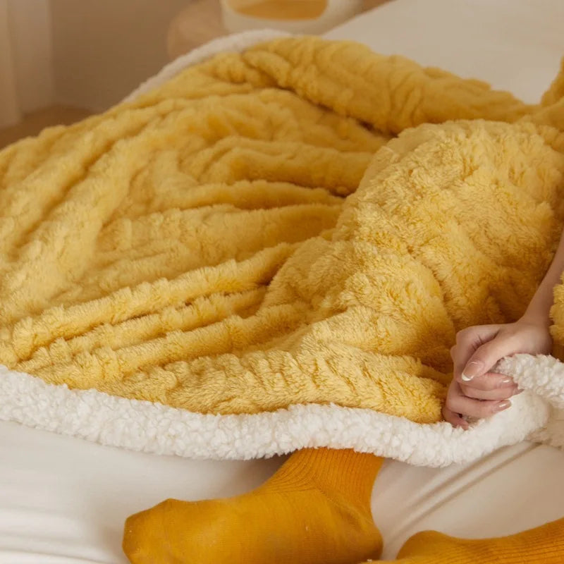 Afralia™ Cozy Jacquard Coral Fleece Blanket