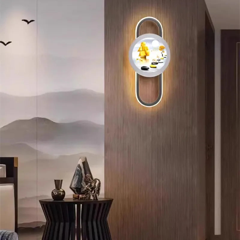 Afralia™ Wall Lamp for Bedroom Living Room Stairs, Creative Background Painting Decoration