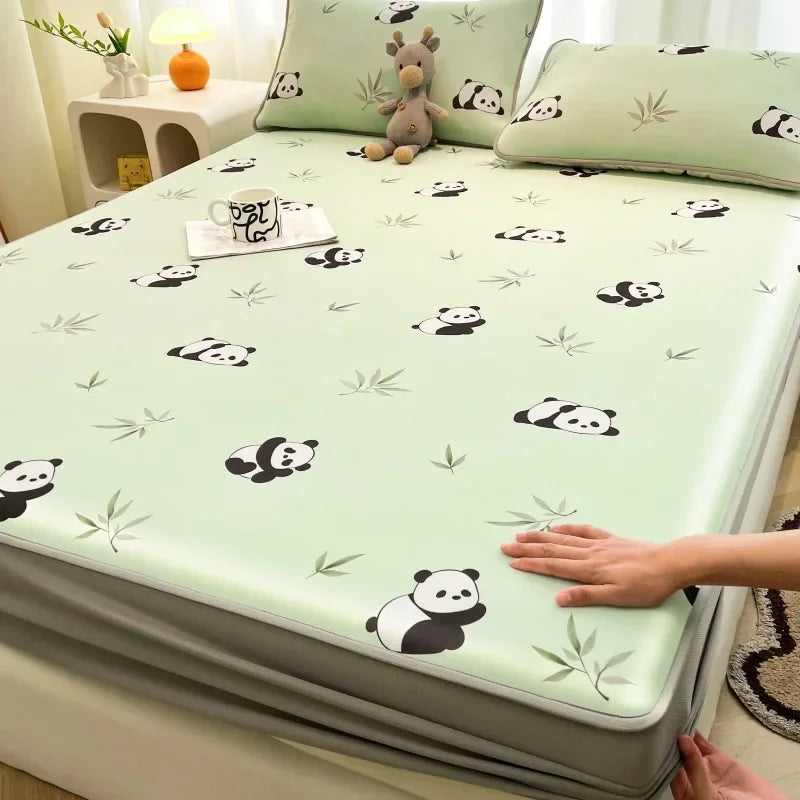 Afralia™ Cooling Ice Silk Mattress - 3Pcs, High Quality, Simple Pattern, Anti-Wrinkles.