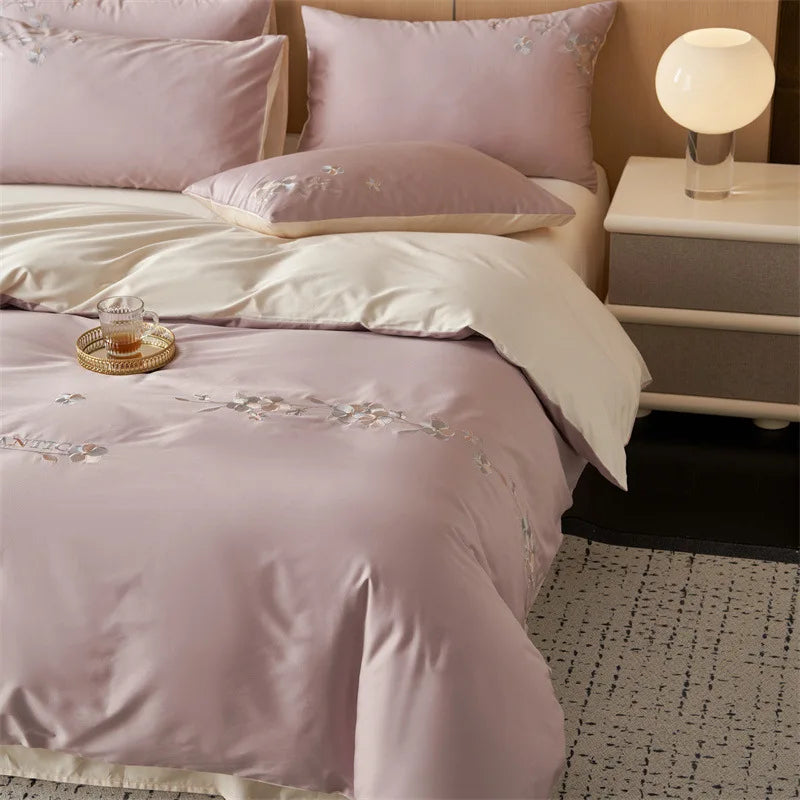 Afralia™ Luxury Cotton Embroidered Bedding Set for Romantic Bedroom - High Quality Quilt Set