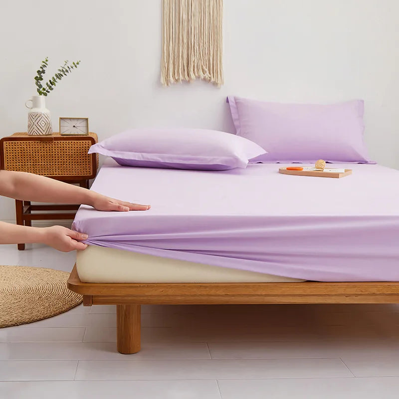 Afralia™ Pure Cotton Fitted Sheet: Comfortable Solid Color Mattress Cover
