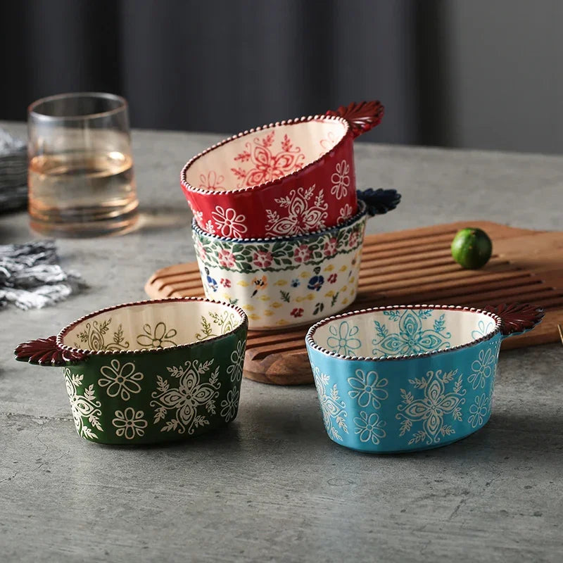 Afralia™ Japanese Style Hand-painted Seasoning Dishes & Soy Sauce Bowls