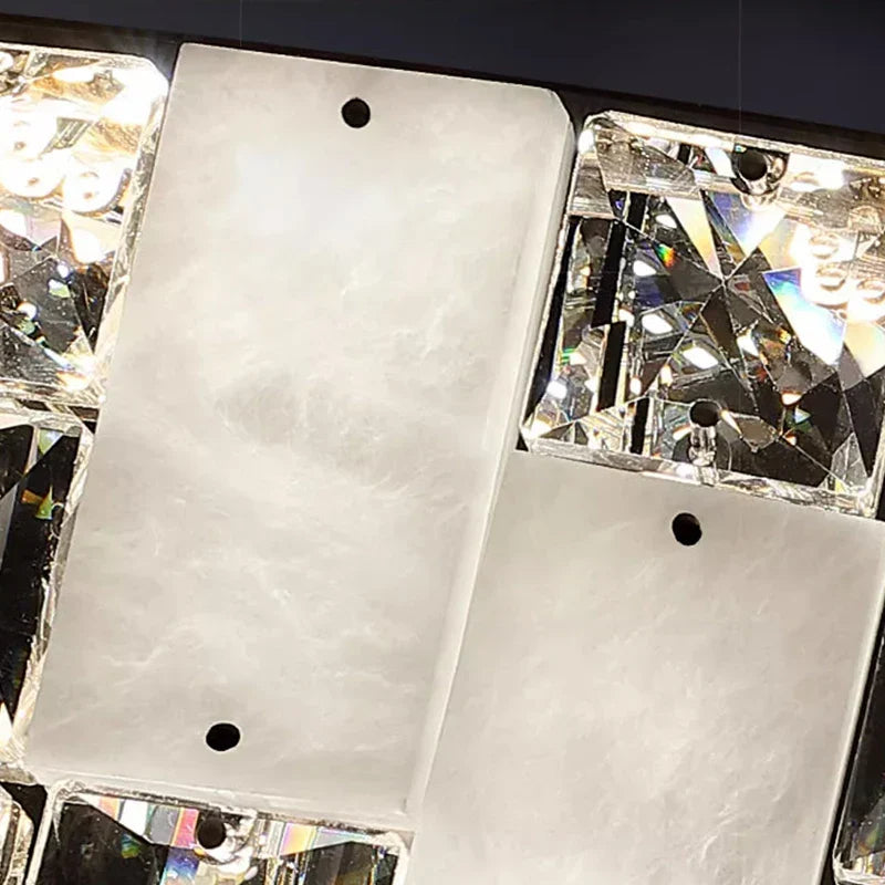 Afralia™ Black Acrylic Crystals Chandelier | Living Room Art Deco Ceiling Light