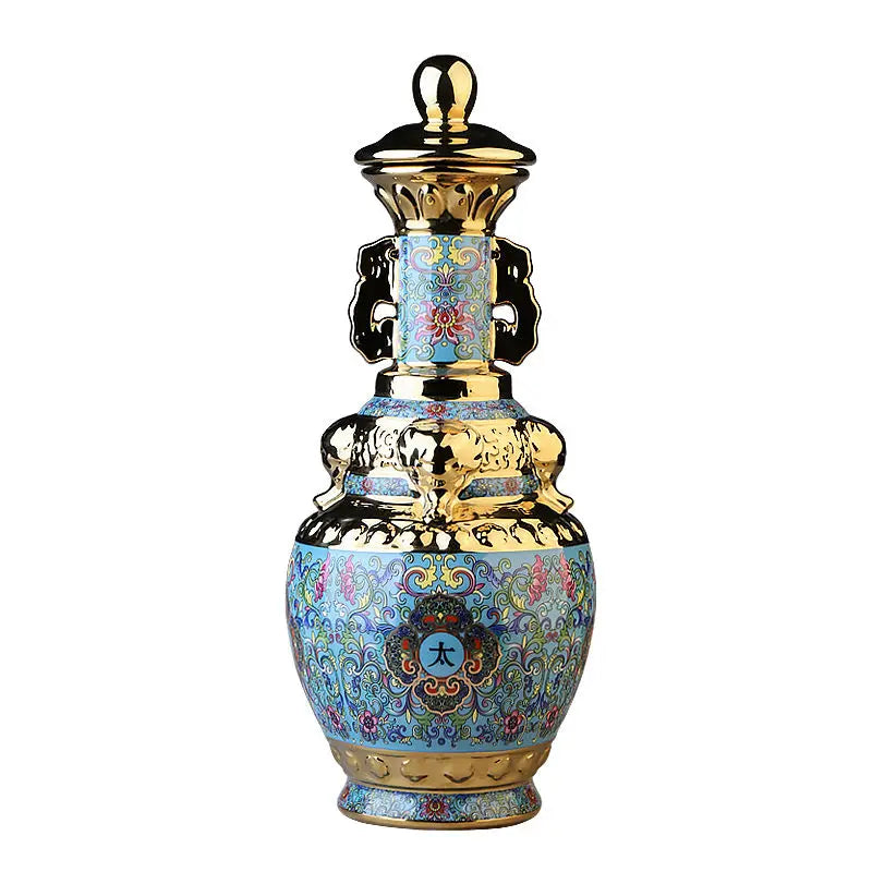 Afralia™ Jingdezhen Ceramic Wine Bottle 5kg High-Grade Sealed Set White Wine Jar