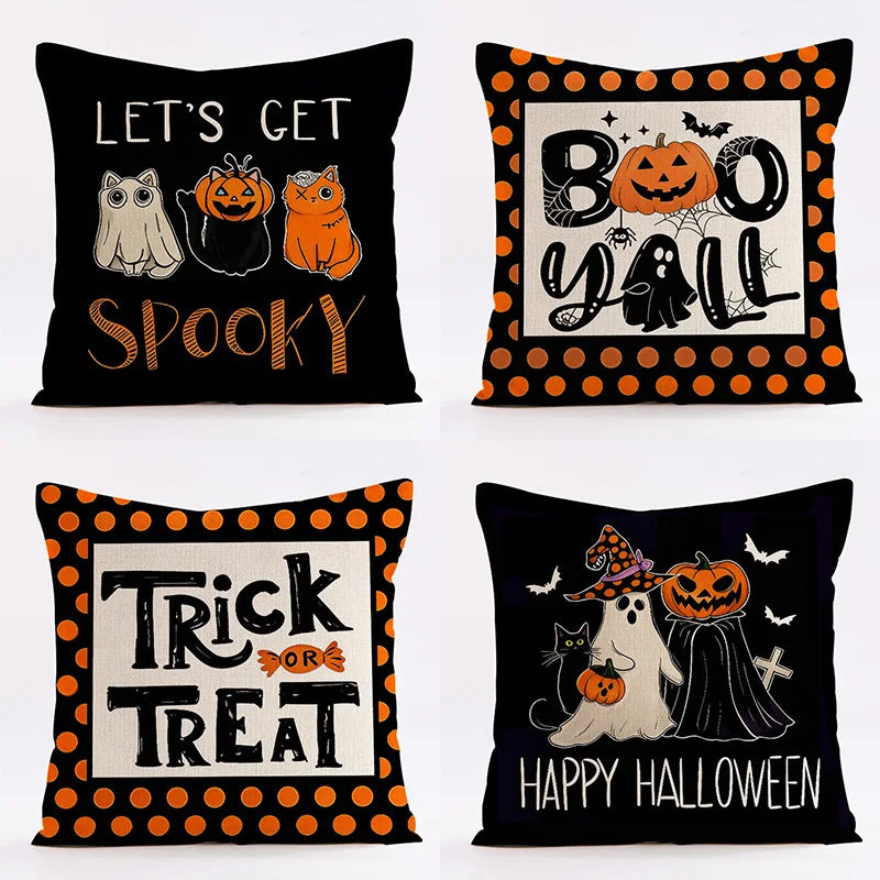 Halloween Pumpkin Witch Pillow Case Set for Home Sofa Decoration by Afralia™