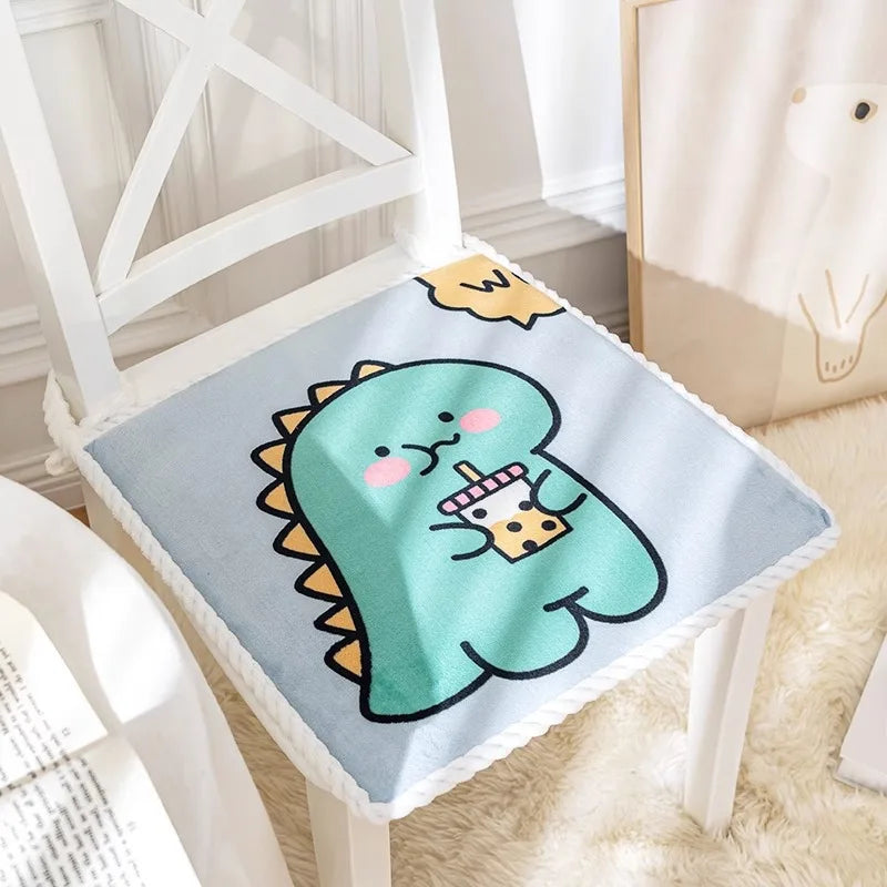 Afralia™ Milk Velvet Chair Cushion - Cozy Winter Seat Pad with Non-slip Strap