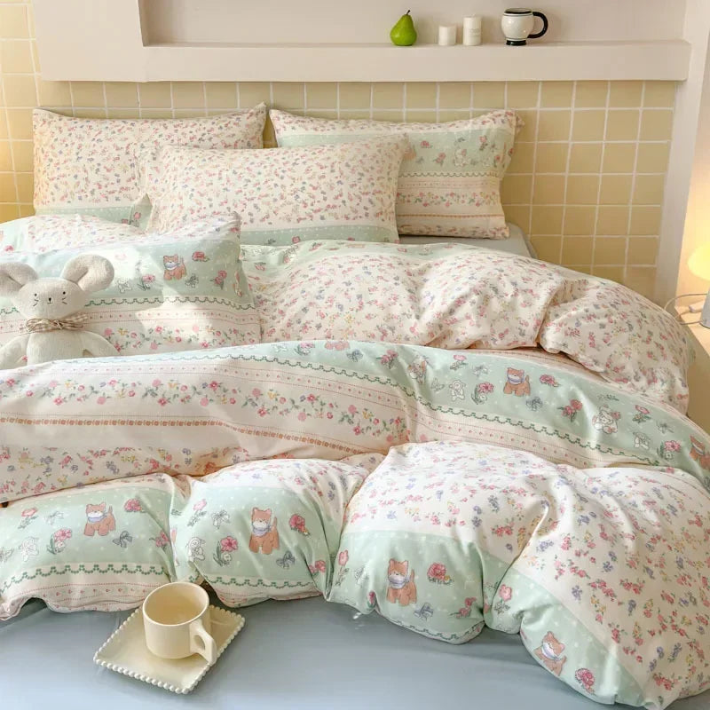 Afralia™ Jacquard Double-Layer Yarn Fitted Sheet Set - Cloud Touch Soft Skin-Friendly Bedroom Decor
