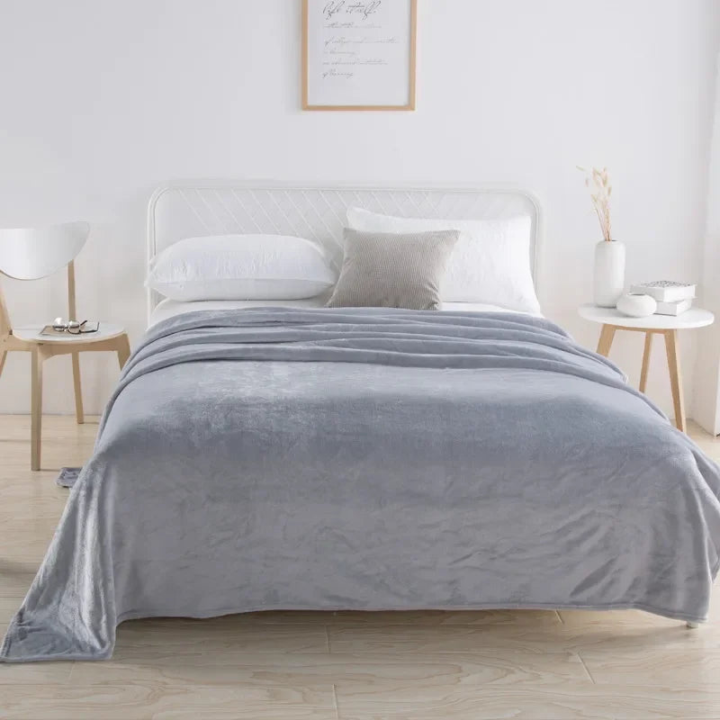 Afralia™ Coral Fleece Flannel Flower Printed Blanket for Single/Queen/King Beds