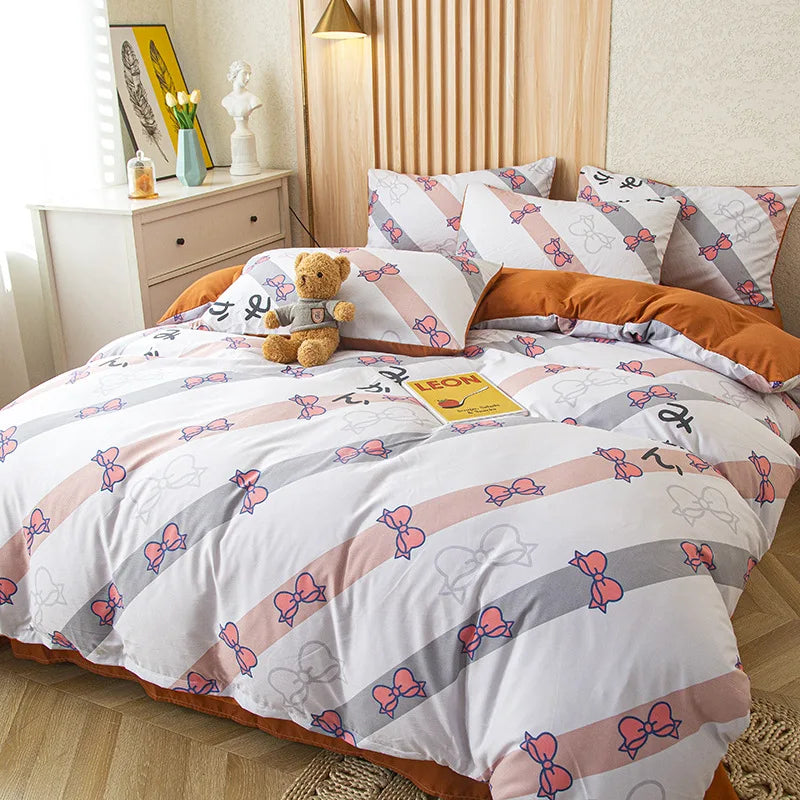 Afralia™ Floral Print Bedding Set - Cozy & Vibrant Quilt Set for Home, Bedroom, Dorm
