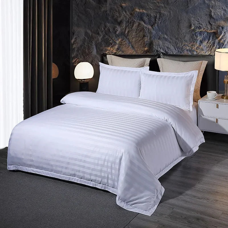 Afralia™ Solid Color Hotel Homestay Bedding Set - Wrinkle-free & Durable