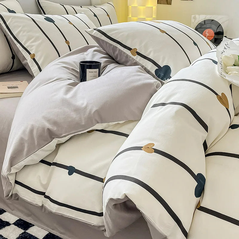 Afralia™ Geometric Print 100% Cotton Bedding Set for All Seasons