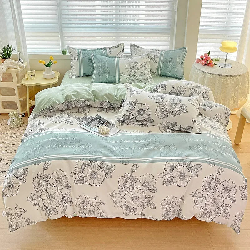 Afralia™ Cotton Printed Bedding Set: Cozy, Breathable, All Seasons Comforter Set