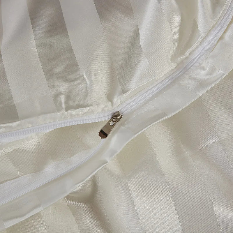 Afralia™ Luxe Silky Stripe Duvet Set: Premium Smooth Cooling Comforter for Home