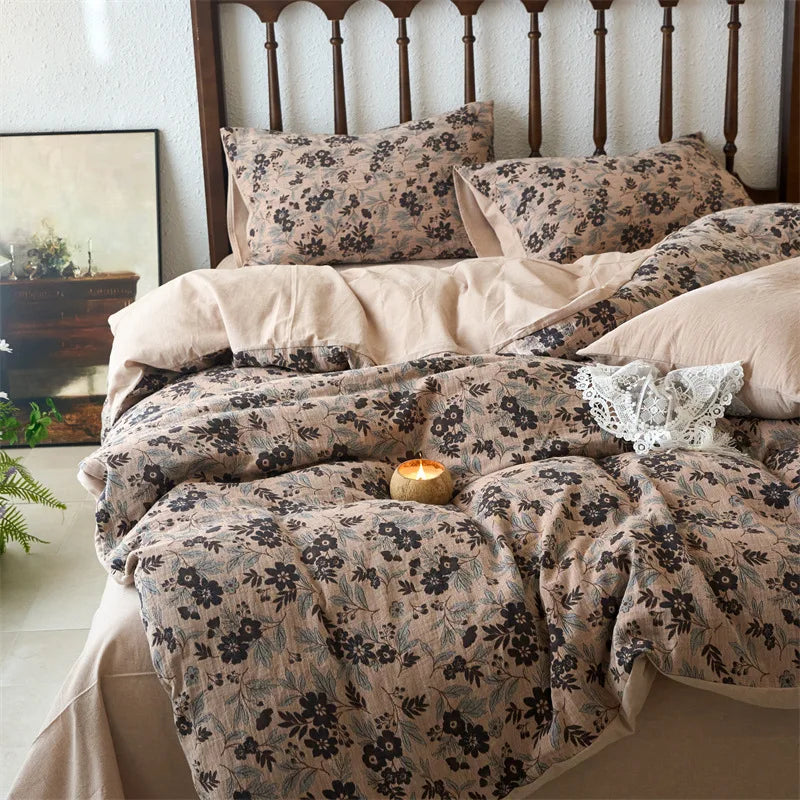 Afralia™ Cotton Jacquard Bedding Sets Vintage Quilt Set for All Seasons