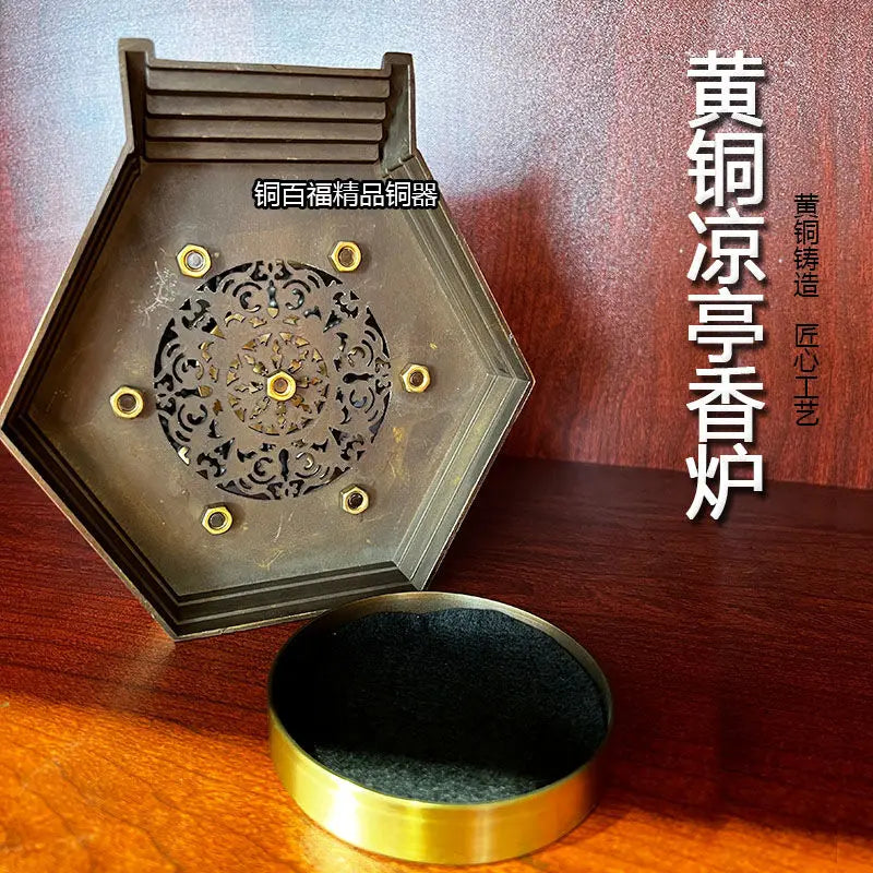 "Afralia™ Zen Brass Incense Burners & Decorative Ancient Pavilion Collection"