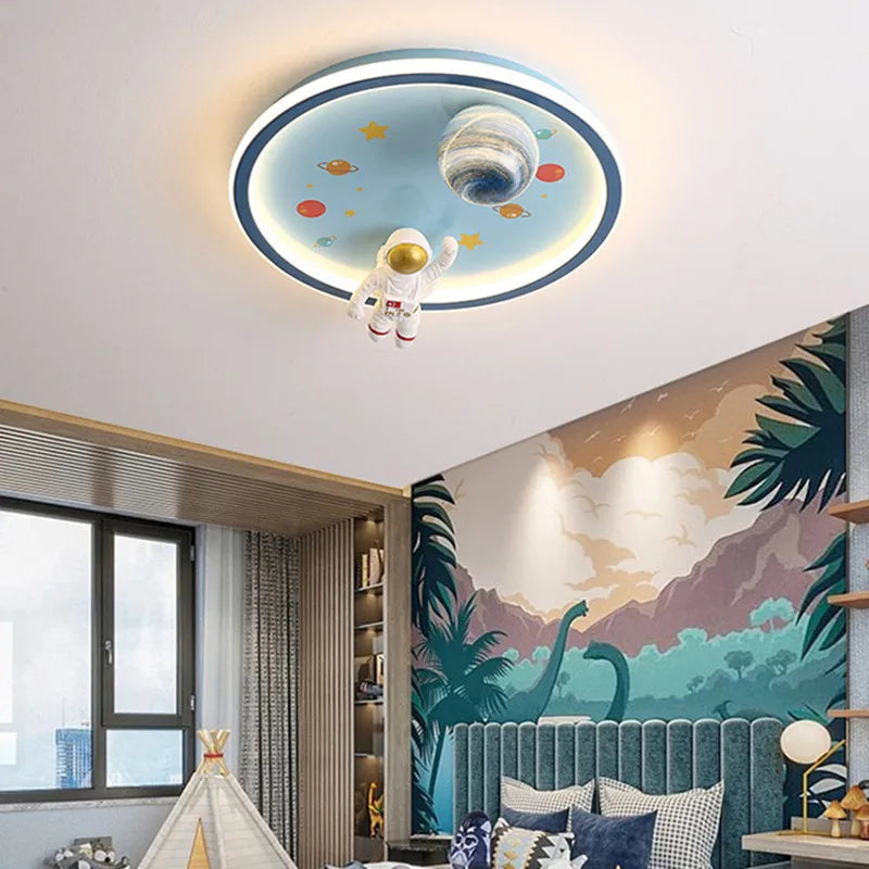 Afralia™ Astronaut Children's Room Ceiling Light Set