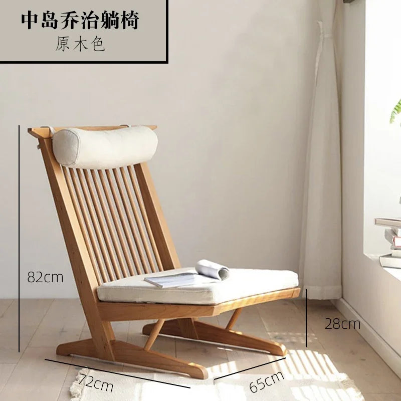 Afralia™ Solid Wood Rocking Chair | Balcony Leisure Recliner | Nordic Retro Design