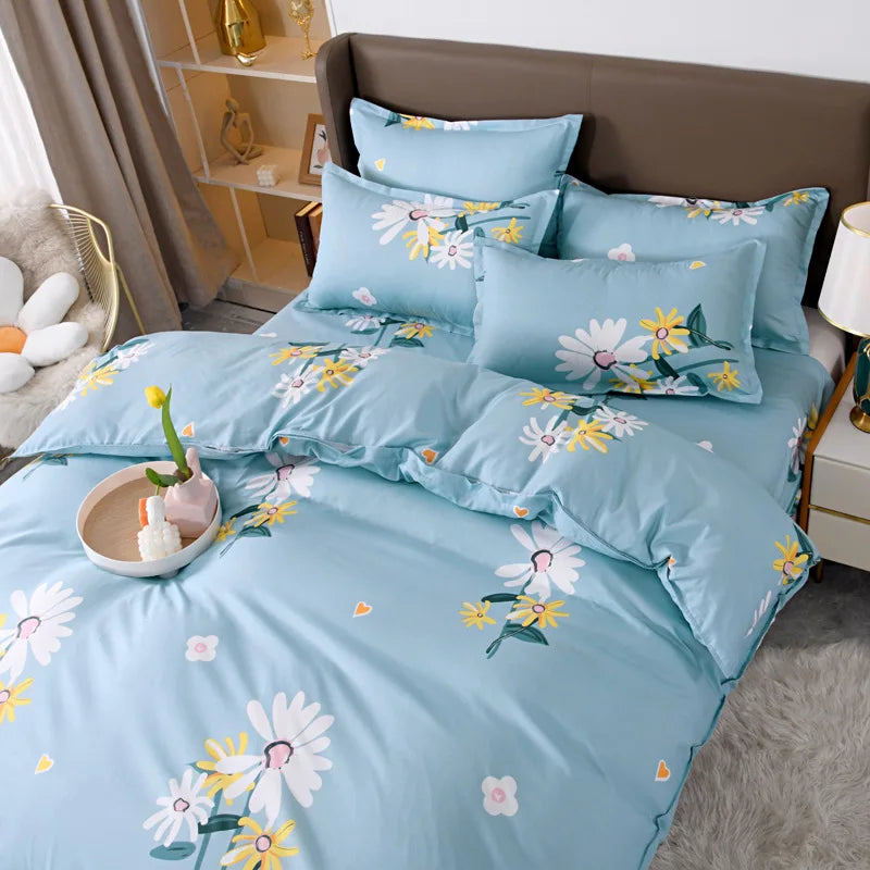 Afralia™ Pastoral Printed Cotton Comforter Cover for Queen King Bed - Four Seasons