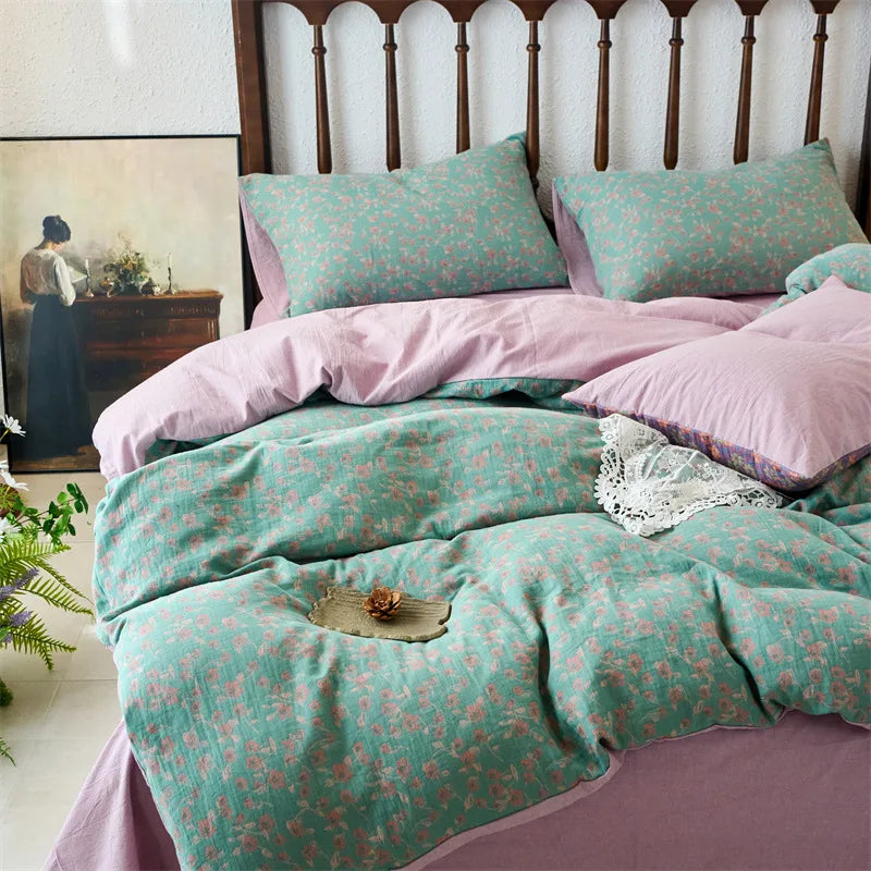 Afralia™ Cotton Jacquard Bedding Sets Vintage Quilt Set for All Seasons
