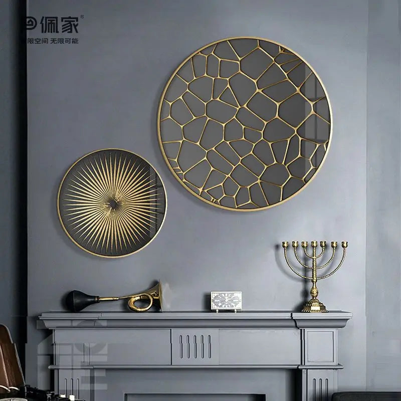 Afralia™ Gold Foil Abstract Decorative Painting for Luxury Dining Spaces