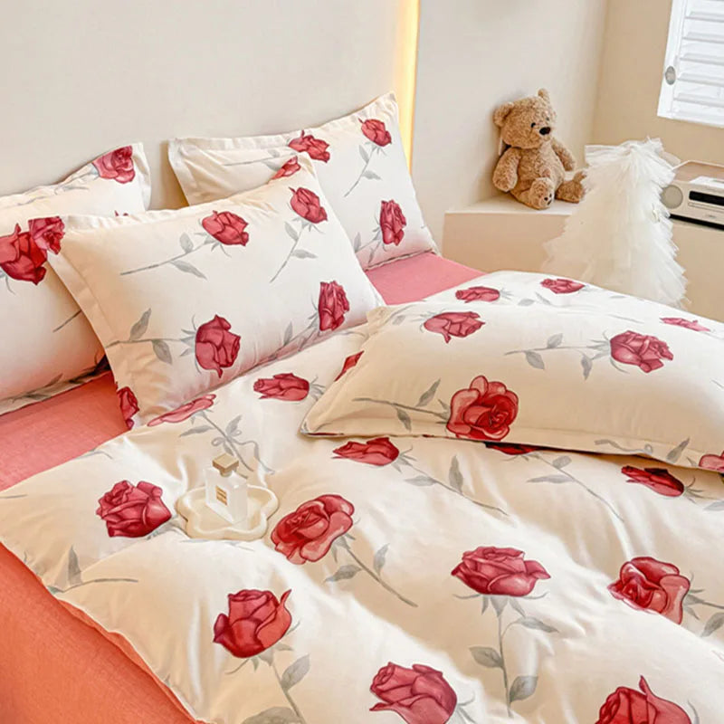 Afralia™ Romantic Flower Soft Bedding Set: Cozy & Breathable Comforter for Spring & Summer