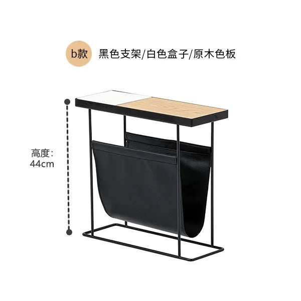 Afralia™ Minimalist Nordic Side Table with Magazine Storage Shelf