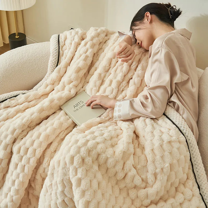 Afralia™ Warm Coral Fleece Blanket | Soft Comfort | Cozy Thicken | Autumn Winter Blanket