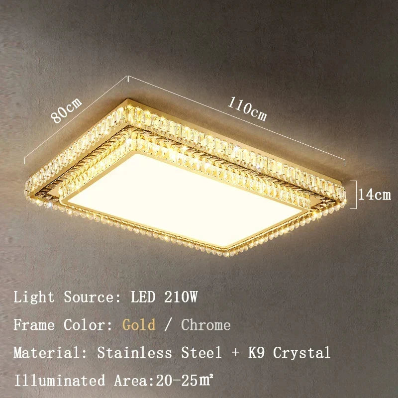 Afralia™ Crystal LED Ceiling Light: Modern European Design for Bedroom and Living Room Decor