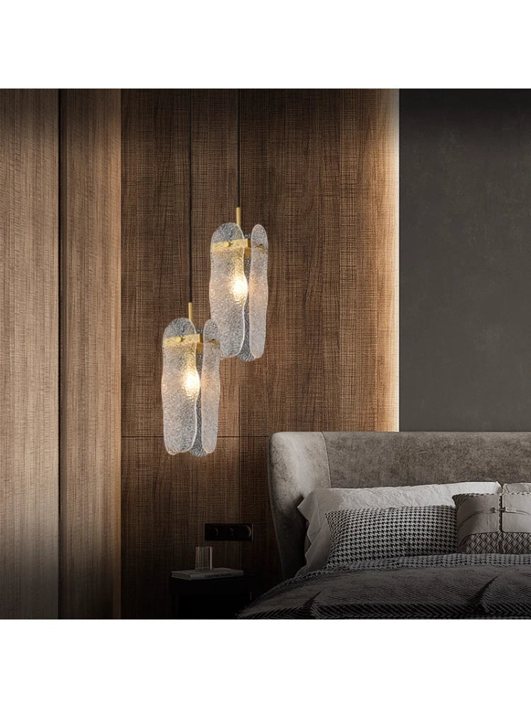 Afralia™ Gold Water Ripple Glass Ceiling Lamp for Bedroom Kitchen Home Decor