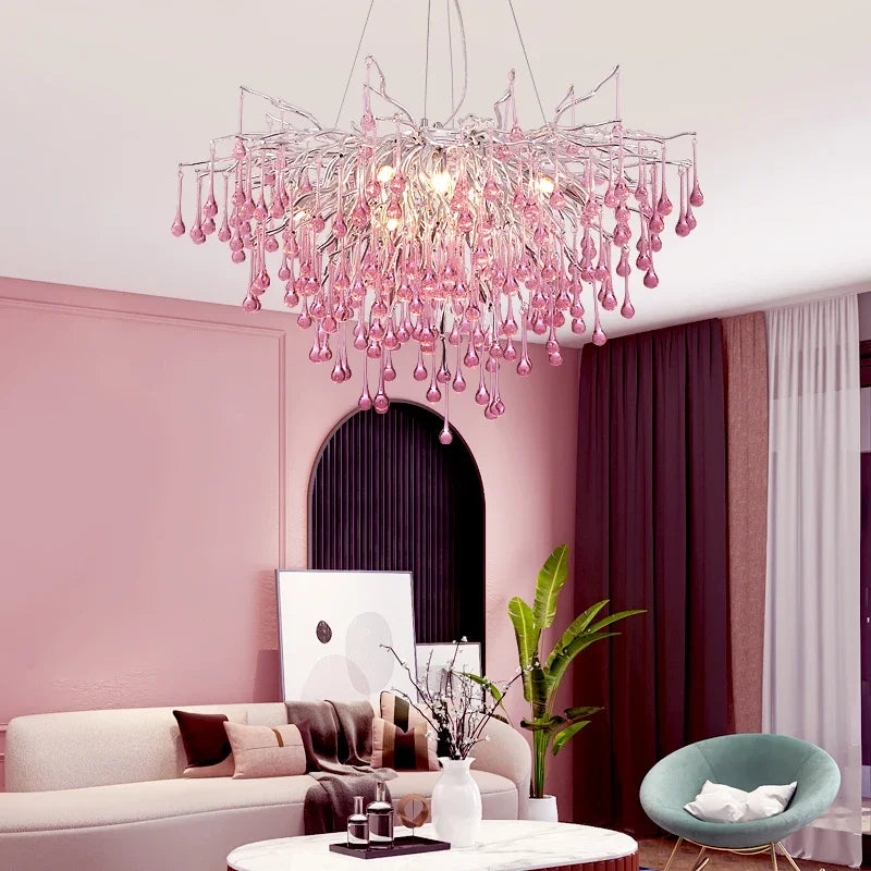 Afralia™ Chrome Crystal Chandelier for Bedroom and Living Room