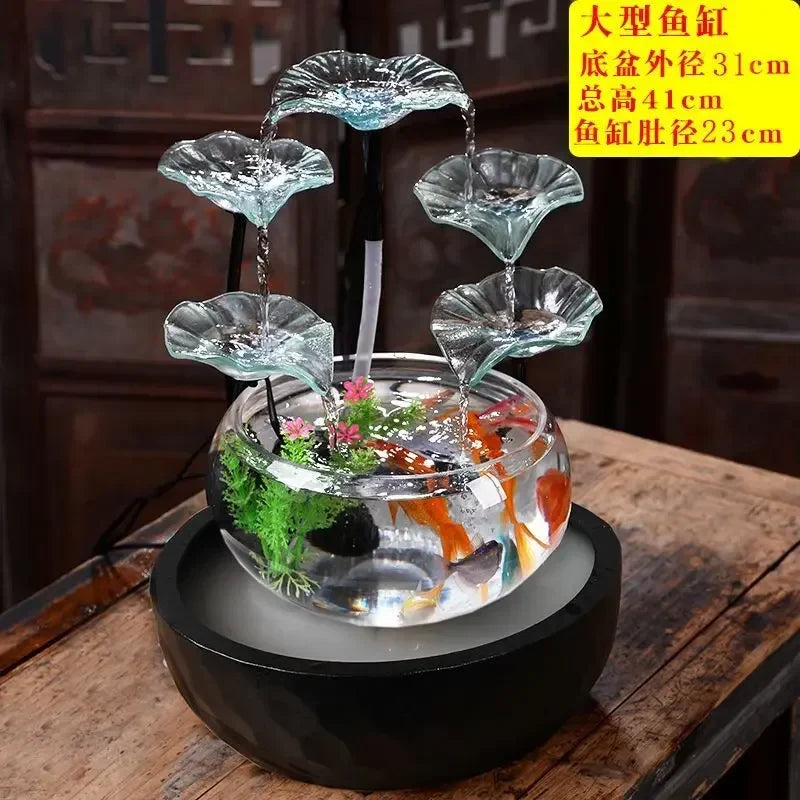 Afralia™ Serene Waterscape Fountain Decor for Living Room TV Cabinet & Desktop