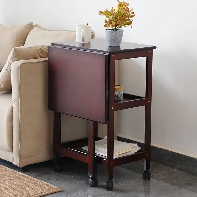 Afralia™ Rolling Casters End Table | Retro Coffee Table | Modern Industrial Side Table