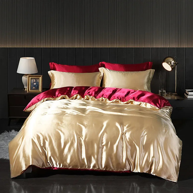 Afralia™ Silk Bedding Sets: Smooth Comforter Covers for Cool Summer Sleep