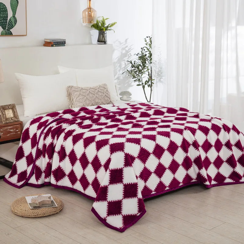 Afralia™ Nordic Checkered Blanket: Soft & Cozy Spring/Autumn Bed Sheet, Sofa Cover & Blanket.