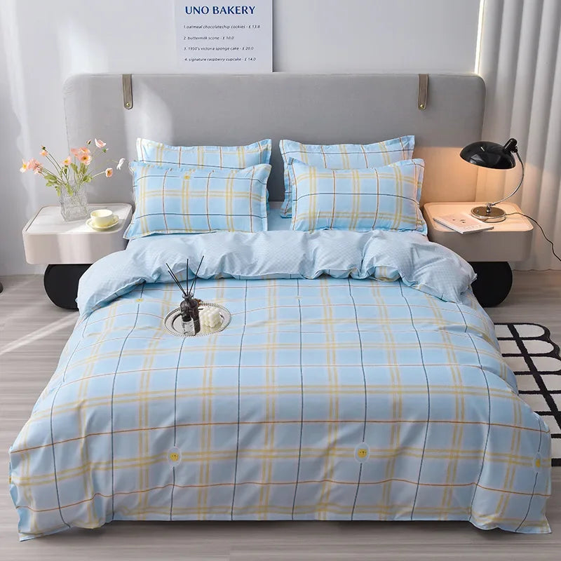 Afralia™ Plant Print Bedding Set: Skin-Friendly Duvet Cover & Bedsheet for All Seasons
