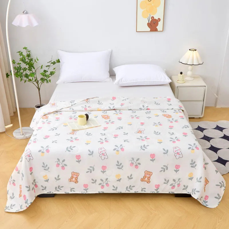 Afralia™ Summer Jacquard Cotton Quilt - Ultra-Thin, Breathable Single Comforter