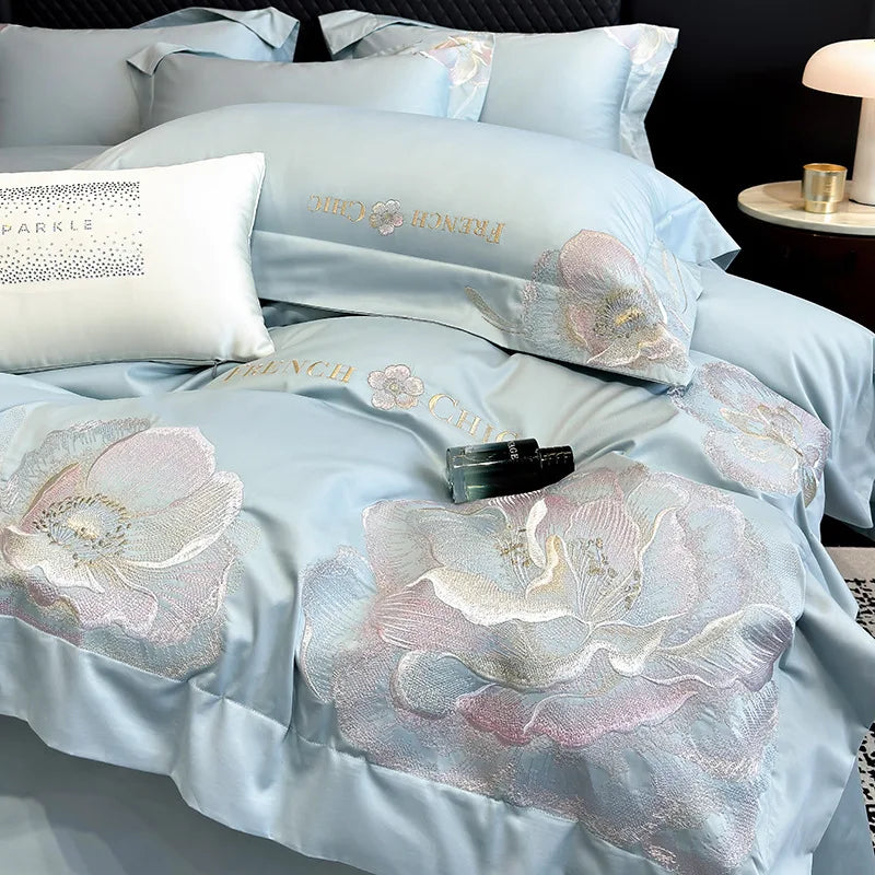 Afralia™ Chic Embroidered Cotton Bedding Set for Luxurious Home Décor