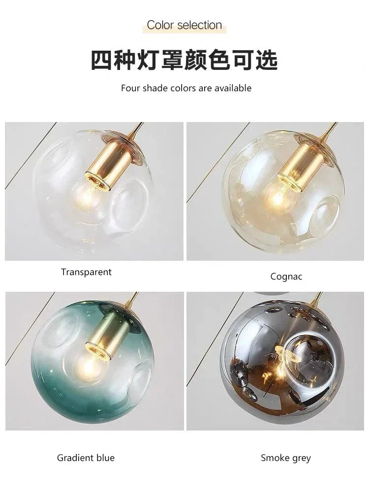 Afralia™ Glass Ball Spiral Chandelier for Modern Luxury Living Room