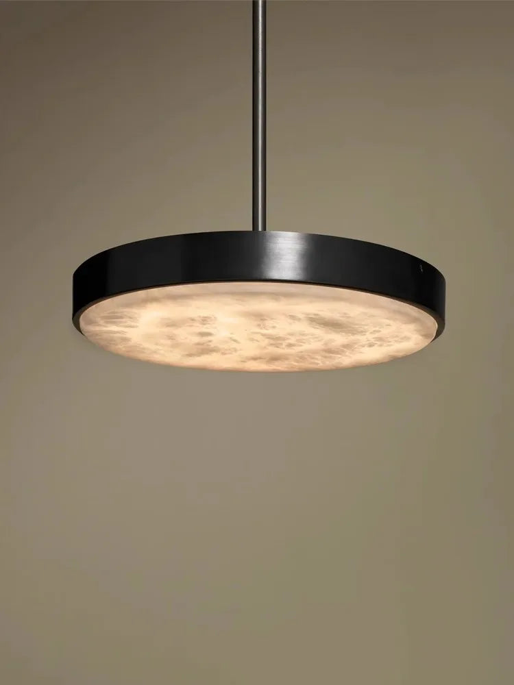 Afralia™ Round Spanish Marble Chandelier: Luxury Black Indoor Ceiling Light Fixtures for Dining Room