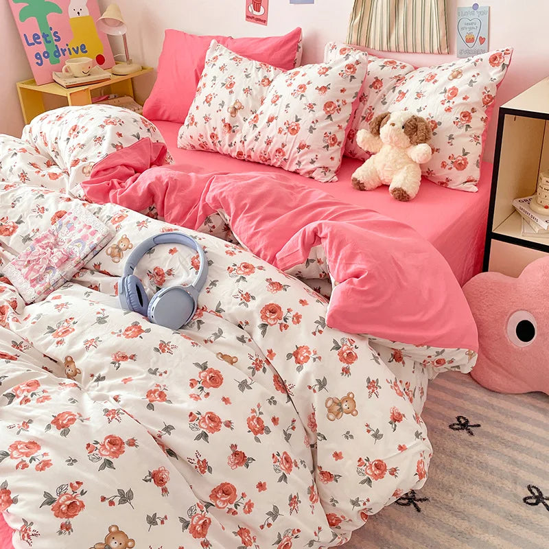 Afralia™ Cloud Cotton Printed Bedding Sets | Super Soft Quilt Set for School Home Twin King